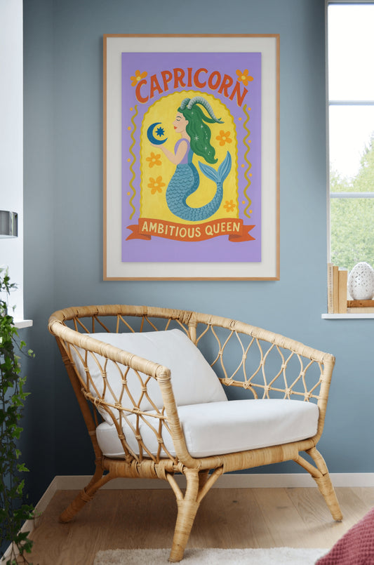 Capricorn Cosmic Color Print