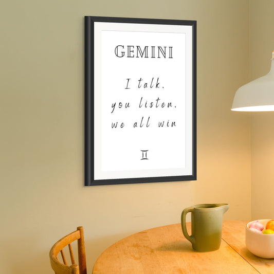 Gemini Real Zodiac Talk Print