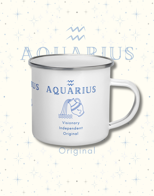 Aquarius Zodiac Personality Enamel Mug