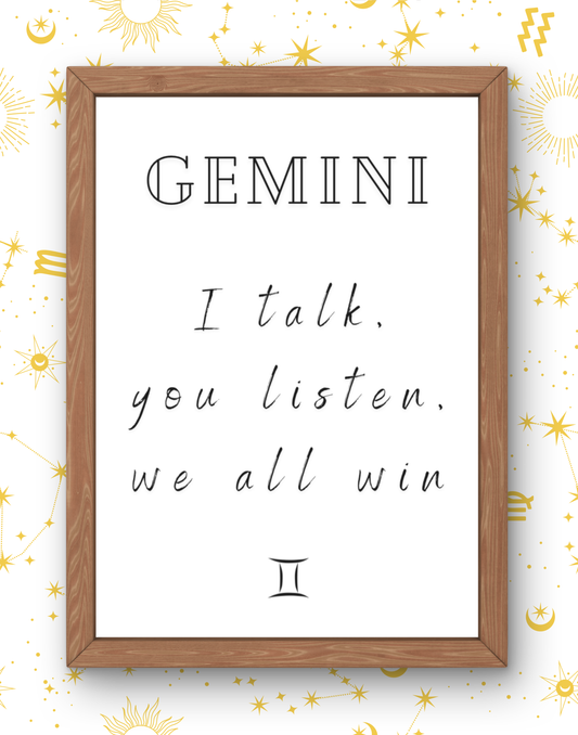 Gemini Real Zodiac Talk Print