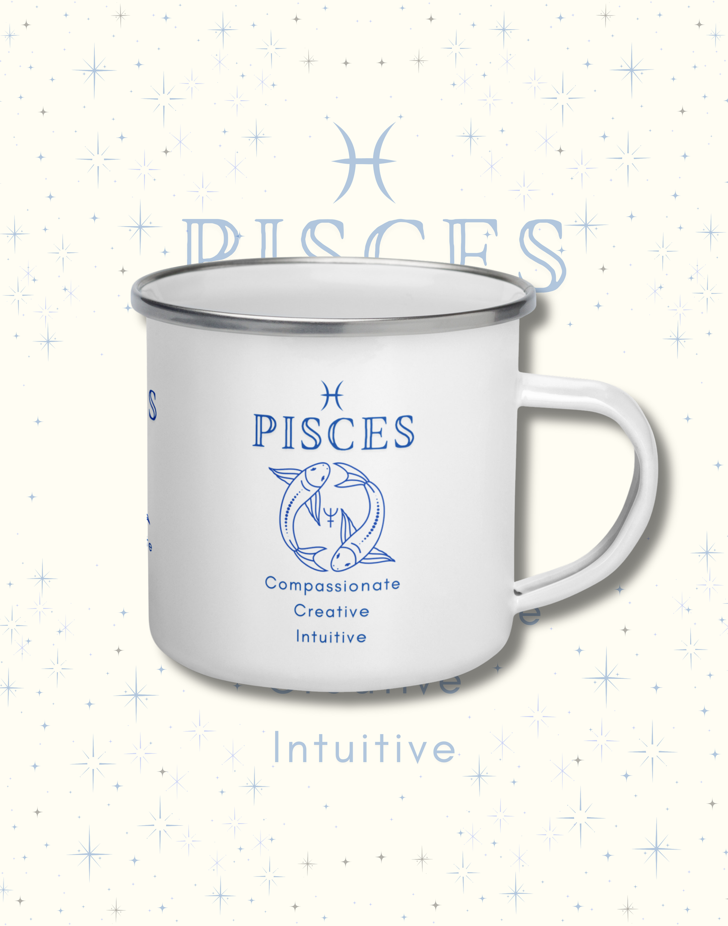Pisces Zodiac Personality Enamel Mug