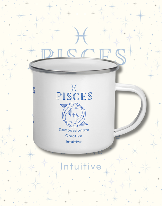 Pisces Zodiac Personality Enamel Mug