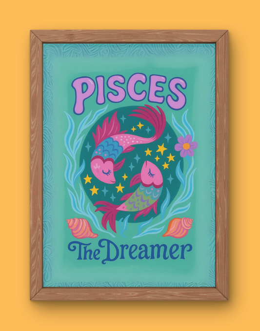Pisces Cosmic Color Print