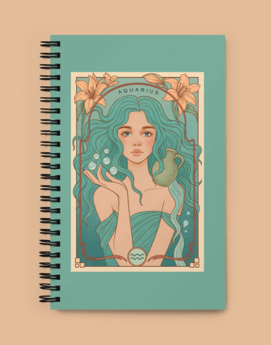 Aquarius Bloom Goddess Notebook