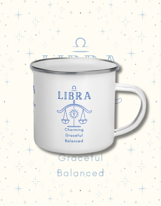 Libra Zodiac Personality Enamel Mug
