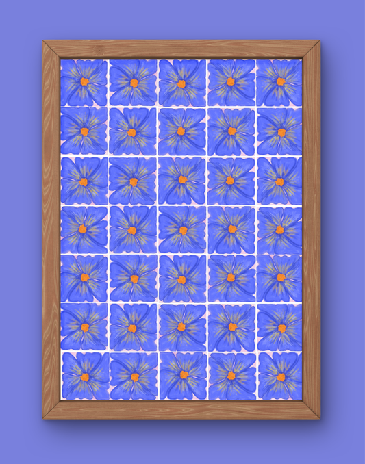 Blue Flower Print