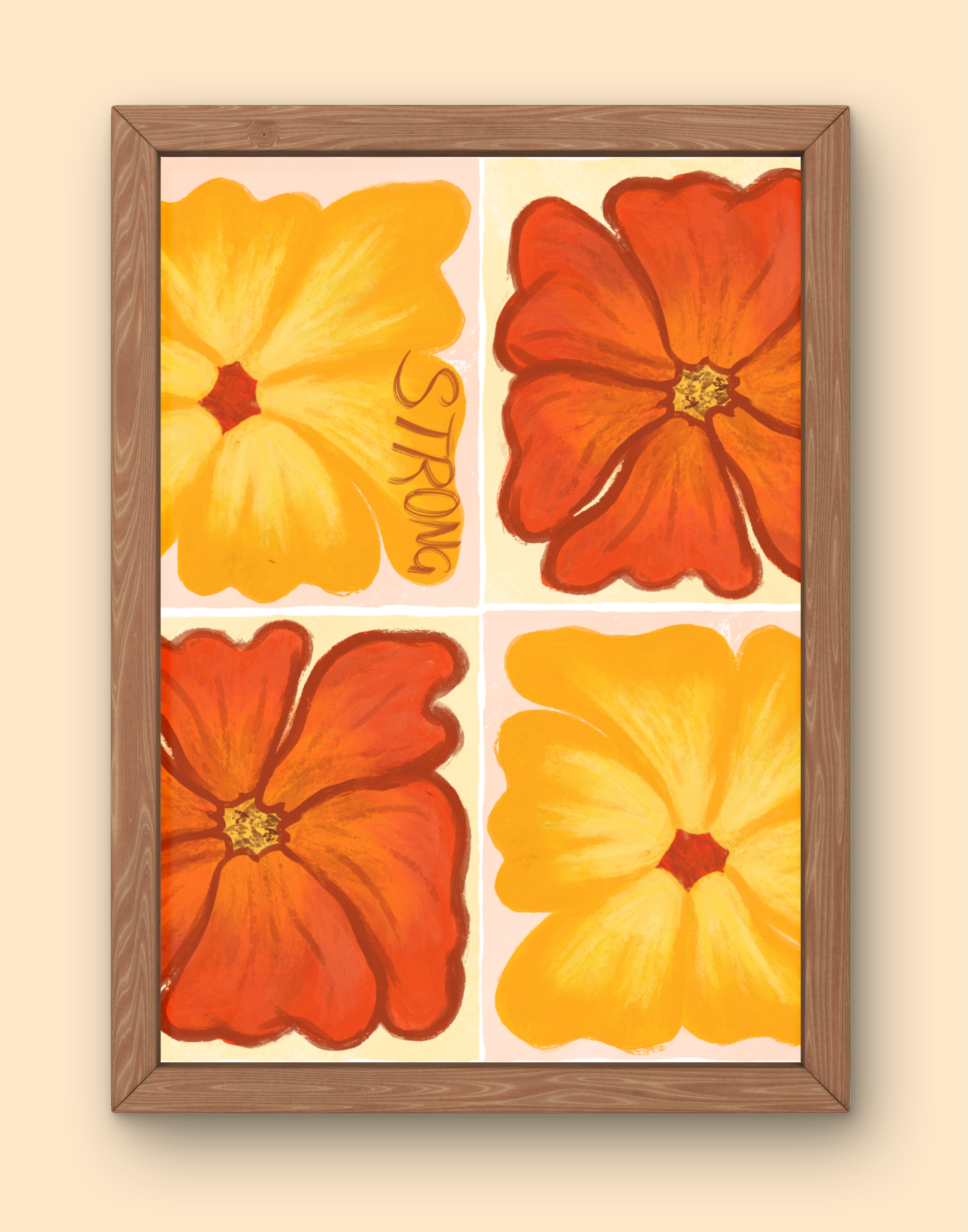 Yellow & Orange Flower Print